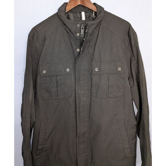 Marc New York Andrew Marc Mens XL Utility Jacket Black Button Pockets Adjustable - Picture 5 of 15